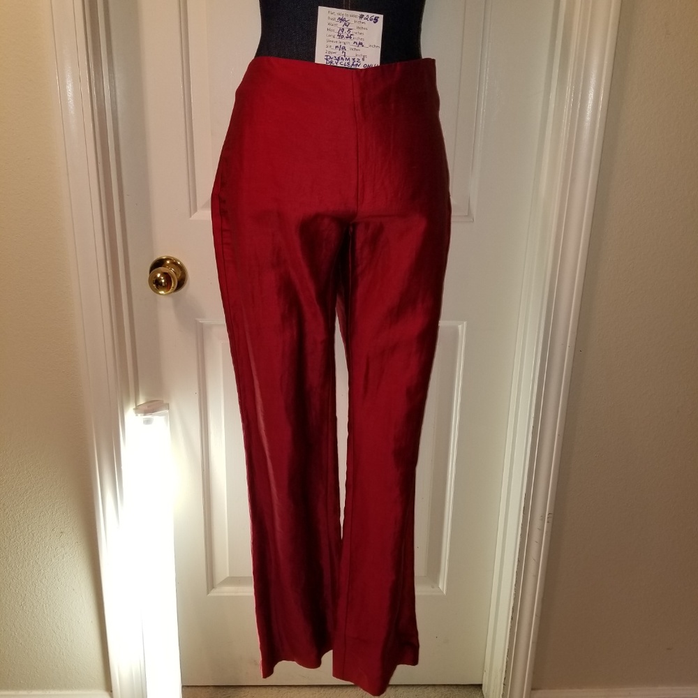 #265 NWOT Georgiou Studio Red Lined Linen Pants Size 2